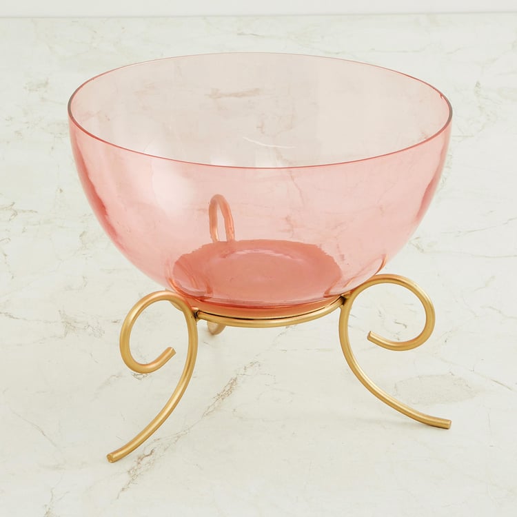 Xenia - Pink Bowl With Gold Stand