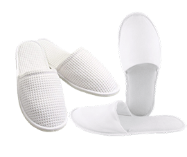 Room Slippers - White Terry - 5mm - 2 Pcs Set - Standard