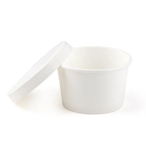 Paper Containers - FB24 1250ml Flat Bowl - White 148mm