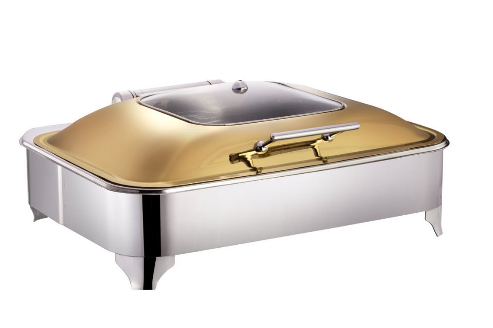 Counter Fit Series - Opulent Gold Rectangle Glass Lid With Element ( 12 Ltrs.)