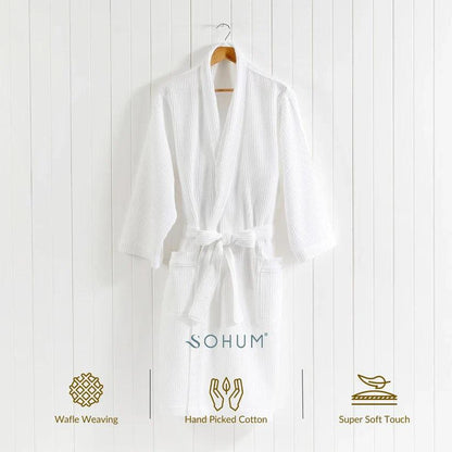 Sohum Bath Robe Waffle White