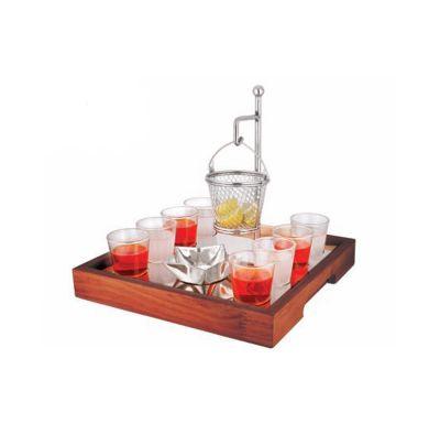 Punch Bowl -  8 SHOTS GLASS TRAY SET