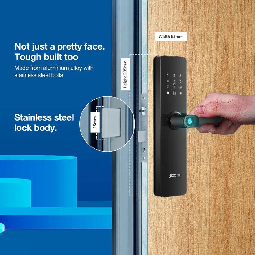 Ozone Morphy Lite Smart Lock with 4-way Unlock for Internal Doors | Free Installation | Door Thickness: 35-80 mm Wooden & Metal Smart Locks