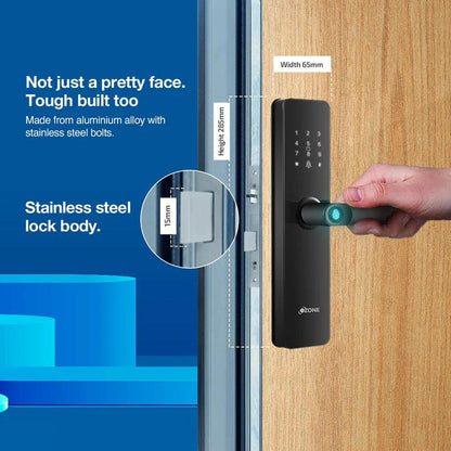 Ozone Morphy Lite Smart Lock with 4-way Unlock for Internal Doors | Free Installation | Door Thickness: 35-80 mm Wooden & Metal Smart Locks