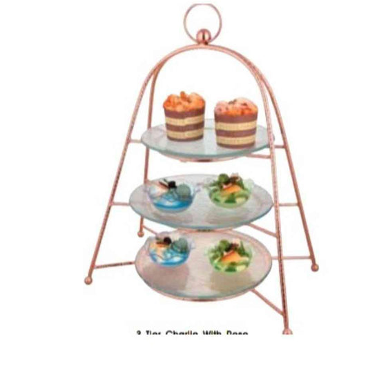 Risers - Three tier charlie with rose gold stand