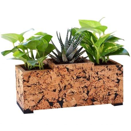 Cork Table Top Planters - Tri Planter - Product code: 9C23314 - 28 X 10 X 11 CMS