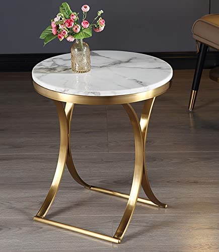 Metaedge Marble Gold Table White Marbel & Gold Plated