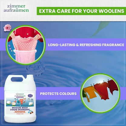 Zimmer Aufraumen Woolen, Chiffon & Silk Liquid Detergent (5L) For Front Load Machine