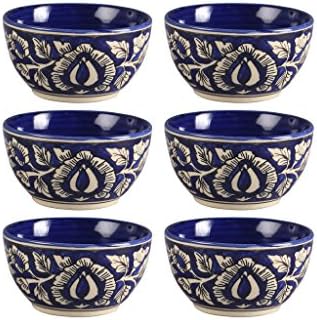 Tableware -  Caffeine Ceramic Handmade Blue Mughal Serving Bowl  - MYA-XYX-01