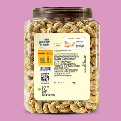 Paperboat Raw Whole Cashew (1kg Jar)