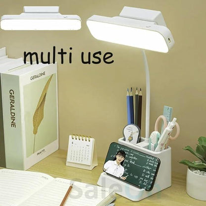 SaleOn Magnetic Detachable Desk Lamp, 3 Color Modes Lamp with Eye Care & Pen Holder, Reading Lamp with Flexible Gooseneck, Rechargeable Study Lamp with Adjustable Brightness & Phone Holder