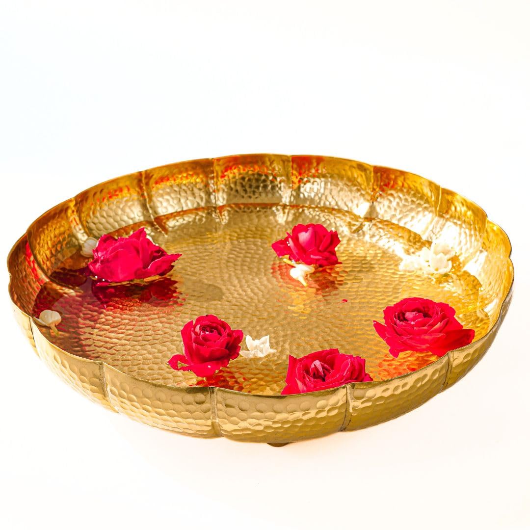 SHIMMER RAISED  -  SHIMMER ROUND PLATTER GOLD  -  Item Code : RP/1/01