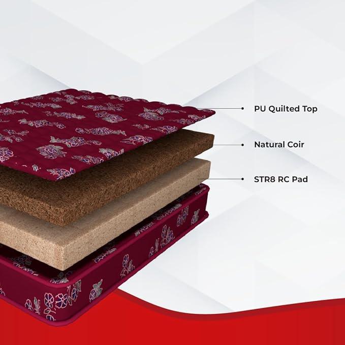 Kurl-On Mattress |Rutile | Natural Coir Mattress, (72x36x7 Inches, Firm Support) Single Size Bed Mattress, Coir Mattress.