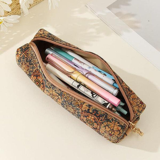 Cork Desktop Accessories Stationery Pouch Printed