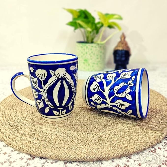 Tableware - Blue Color Mughal Art Design Ceramic Coffee Mug  - MYA-XYX-10