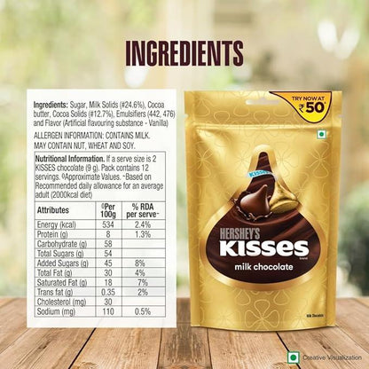 HERSHEY'S Kisses Vegetarian Milk Chocolate,36 Grams