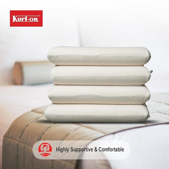 Kurl-On Pillows |Orthopedic Pillows| Memory Foam Pillow, Knitted Fabric (24x16x4 Inches, Medium Soft) (Pack of 2)