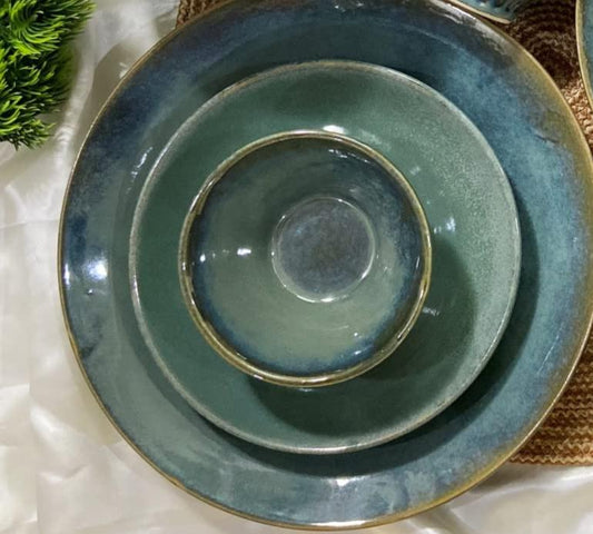 Dinnerware- Ceramic - Emerald Green Hand-Glazed -MYA-STS-005