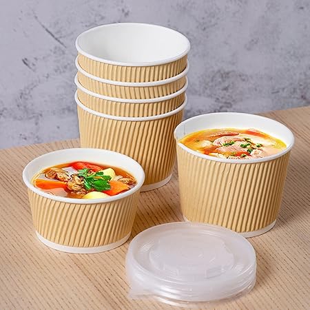 Paper Plate & Ripple Containers - Ripple container & lids - ( RPC04 )