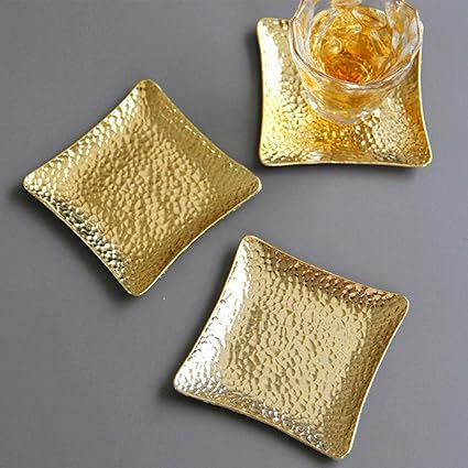 SHIMMER RAISED  -  SHIMMER SQUARE PLATTER GOLD  -  Item Code : SP/1/01