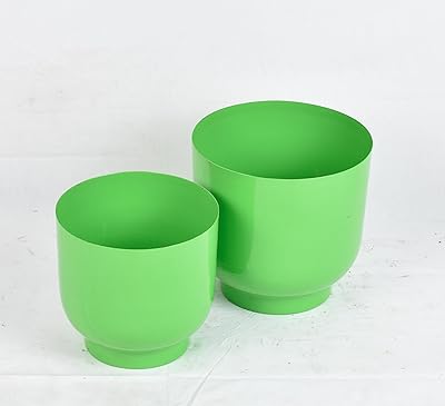 Twins Green Floor Planter-Green Powder Coated