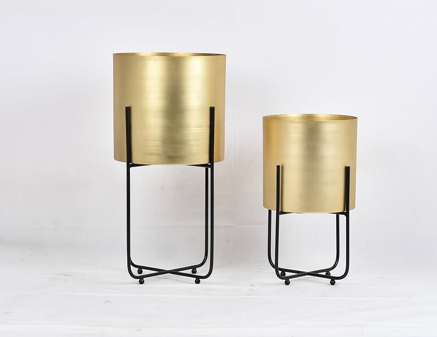 Metaledge Gold  Square Planter