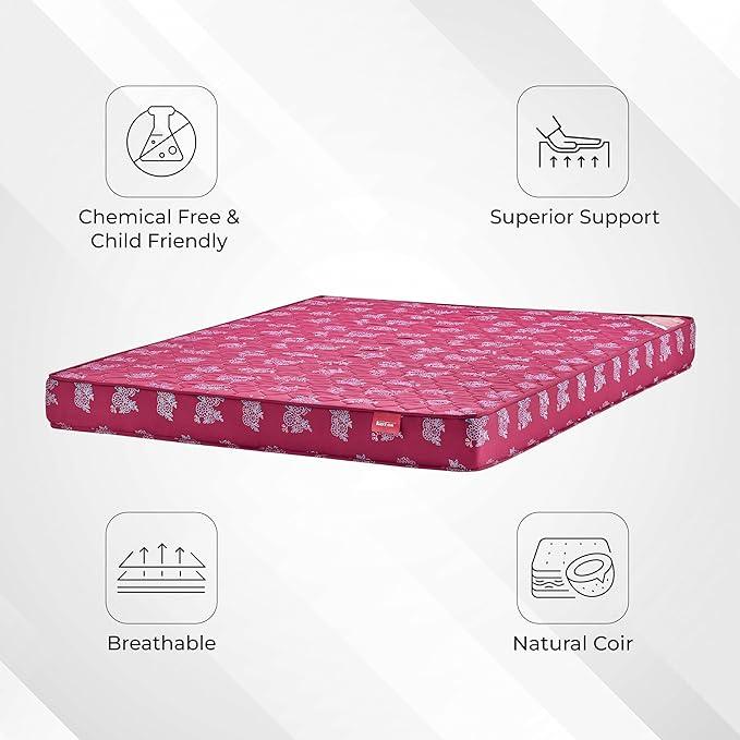 Kurl-On Mattress |Rutile | Natural Coir Mattress, (72x36x7 Inches, Firm Support) Single Size Bed Mattress, Coir Mattress.