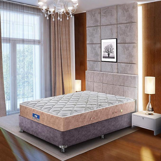 peps Restonic Ardene 08 inch King Size Pocketed Spring Mattress (Brown 78X72X08) Get Free Pillow