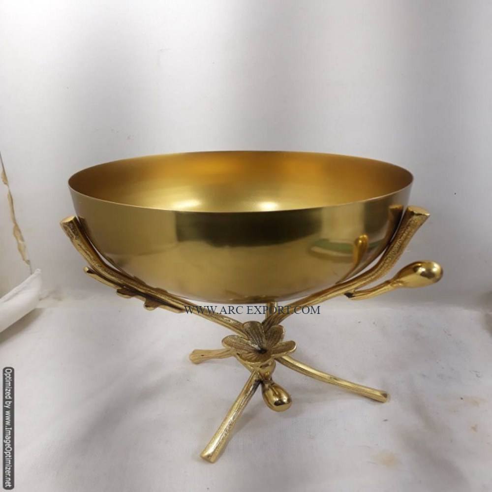 Xenia - Green Bowl With Gold Stand