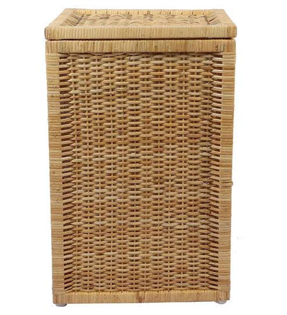 Grass Bamboo cane Storage Basket with Lids | laundry hampers for bathroom wicker laundry basket storage basket(14"L x 18"W x 22"H)