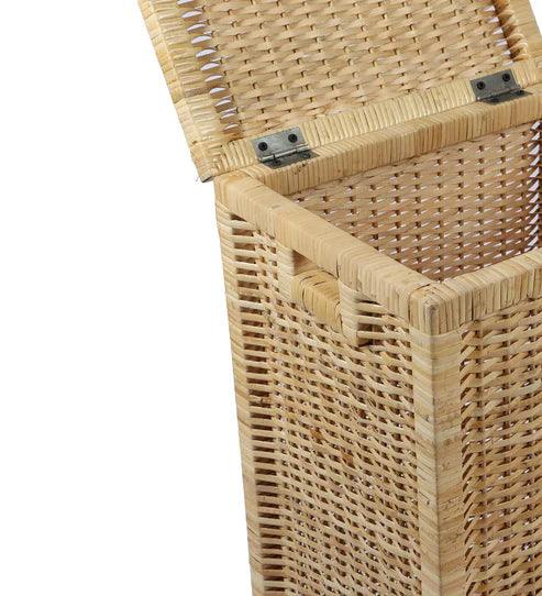 Grass Bamboo cane Storage Basket with Lids | laundry hampers for bathroom wicker laundry basket storage basket(14"L x 18"W x 22"H)