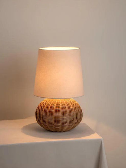 Rattan Table lamp for Living room | Bamboo Bedside table lamp | Cane Table lamp -Shanaya