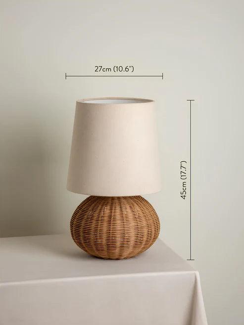 Rattan Table lamp for Living room | Bamboo Bedside table lamp | Cane Table lamp -Shanaya