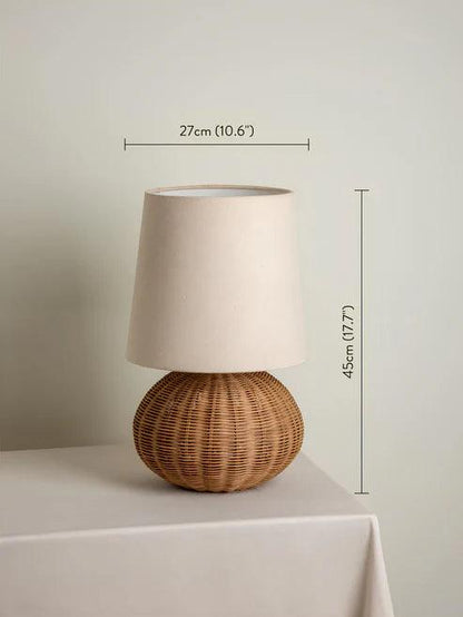 Rattan Table lamp for Living room | Bamboo Bedside table lamp | Cane Table lamp -Shanaya