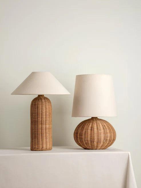 Rattan Table lamp for Living room | Bamboo Bedside table lamp | Cane Table lamp -Shanaya