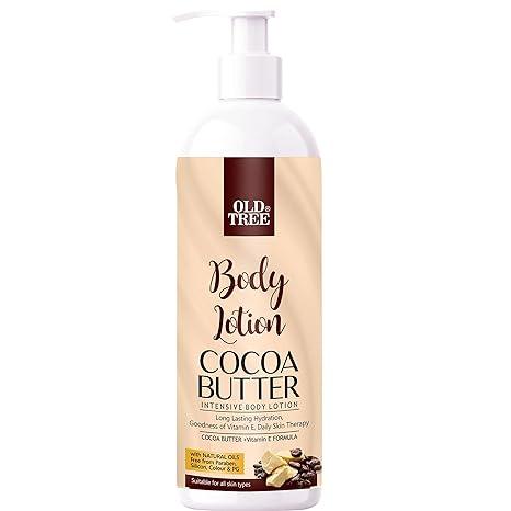 Old Tree Cocoa Butter Body Lotion with Vitamin E (500 ML) for Women and Men - Nourishing Body Lotion for All Skin Types - Butter Body Lotion for Dry Skin