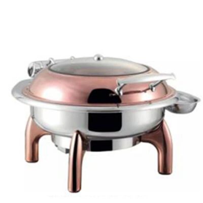 Radiant Series - Radiant Rose Gold Round Glass Lid With Chic Legs