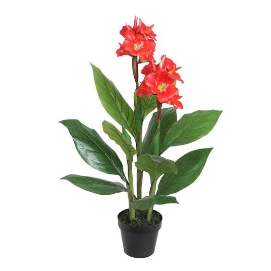 Artificial Plants - Canna Lily Plant Red