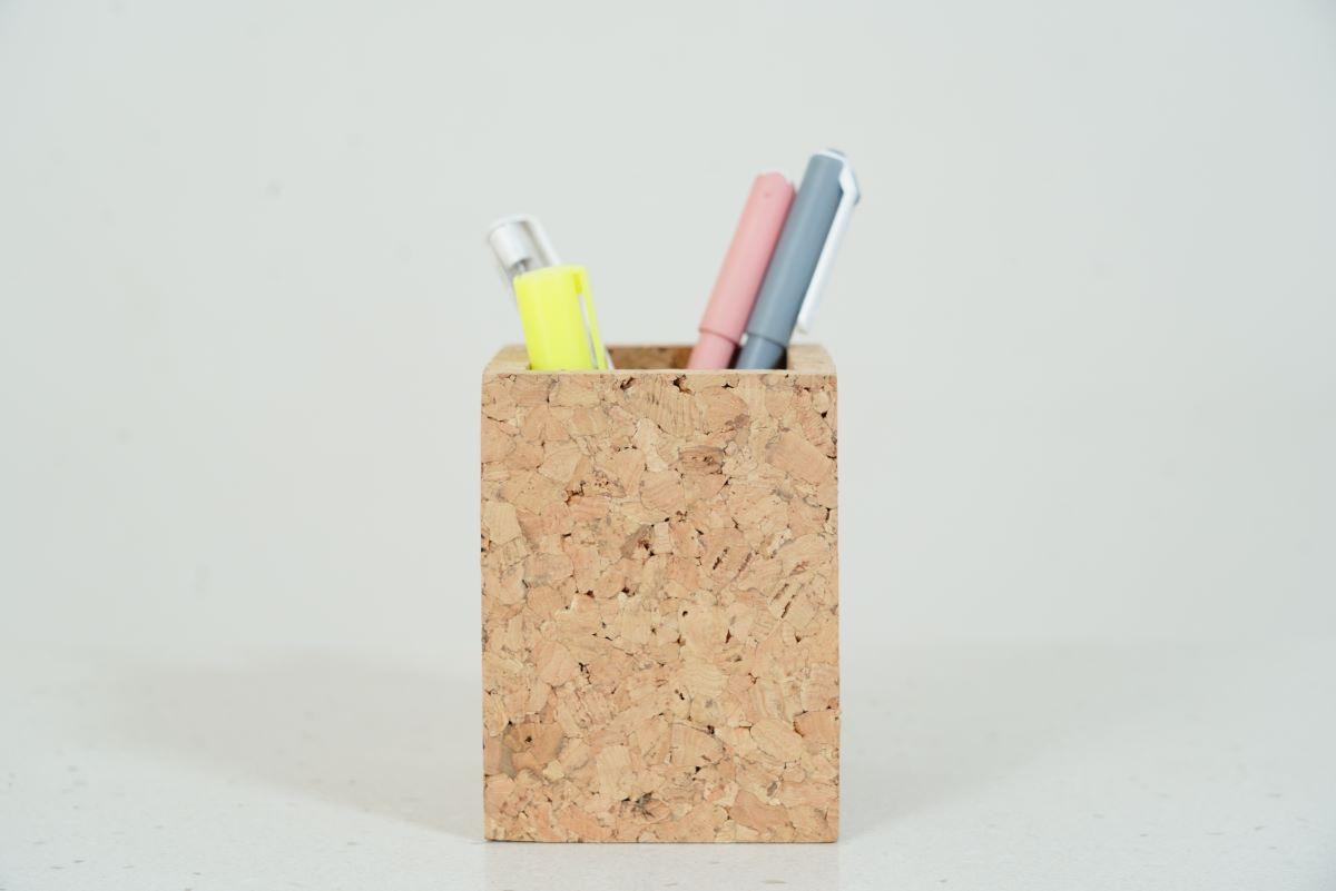 Cork Desktop Accessories- pen Holder Natural