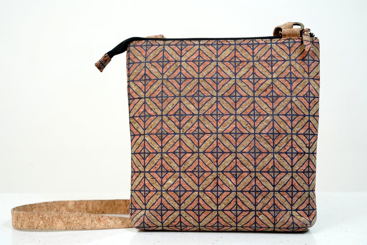 Cork Bags & Purses - Sling Bag Diagonal Print