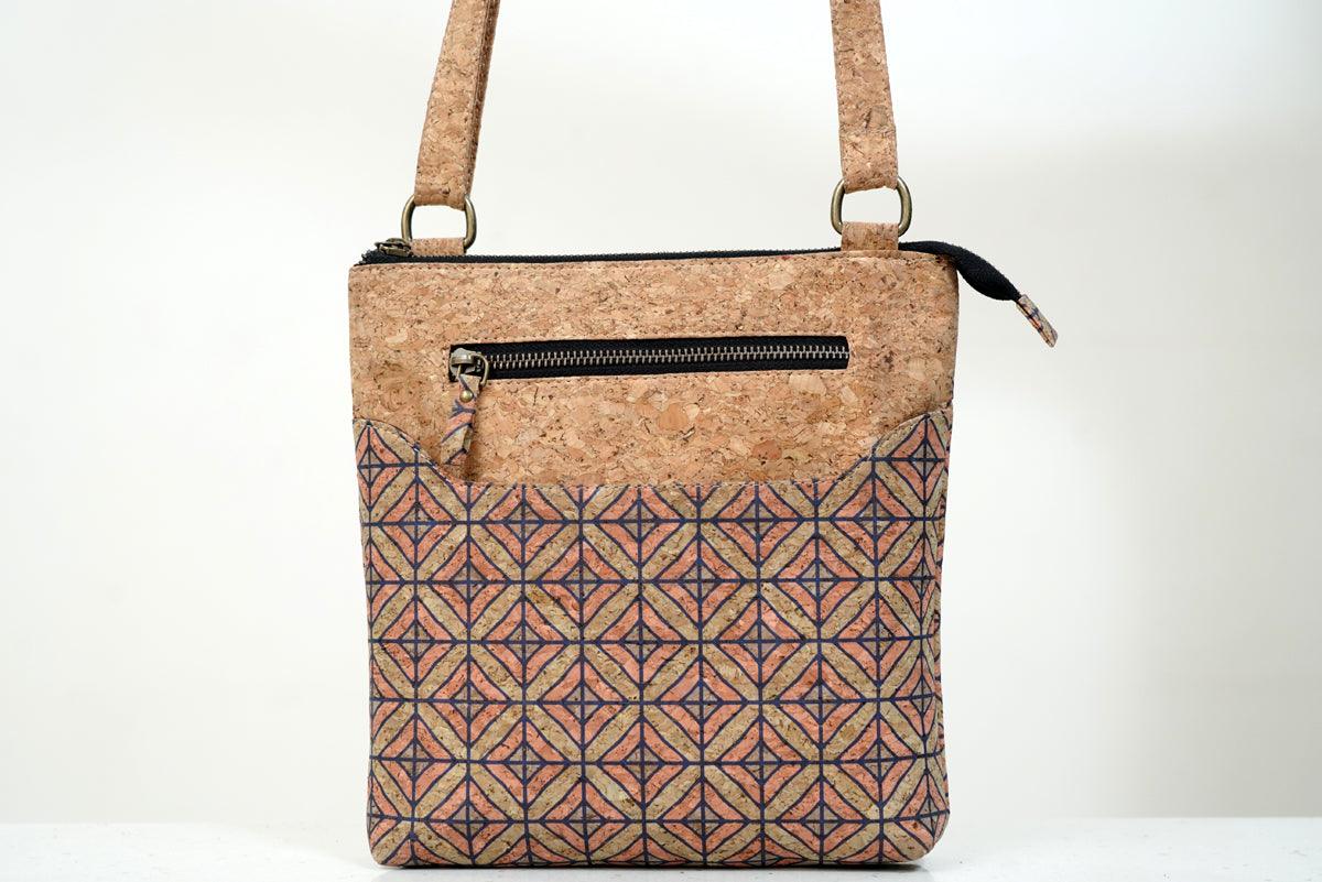 Cork Bags & Purses - Sling Bag Diagonal Print