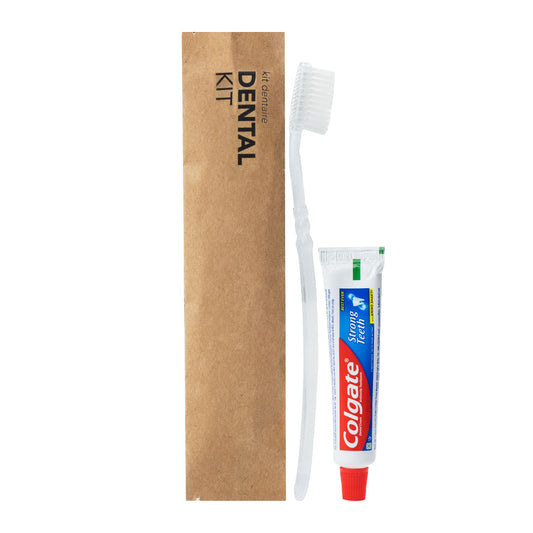 DRY ACCESSORIES - PAPER POUCHES-Dental Kit -Colgate 8gm Toothpaste + White Tooth Brush