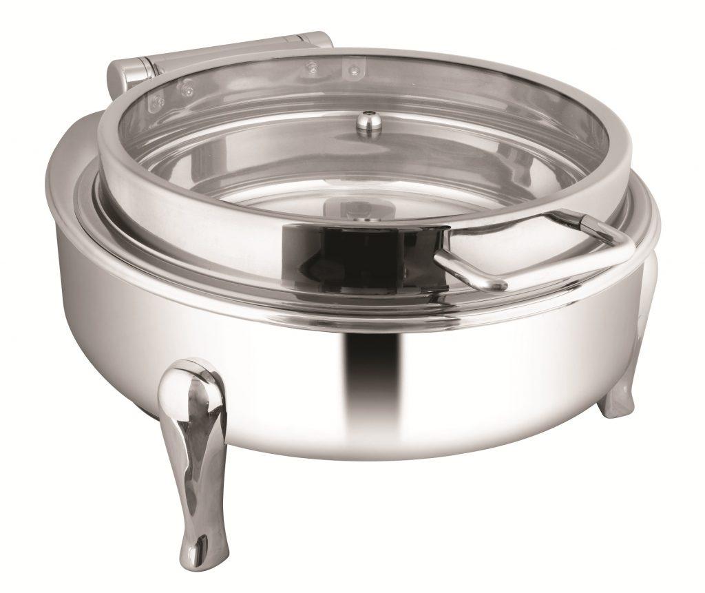 Chafing Dish - Round Full Glass Lid Chafer with Stand - 7 Litres (Code: CD03)