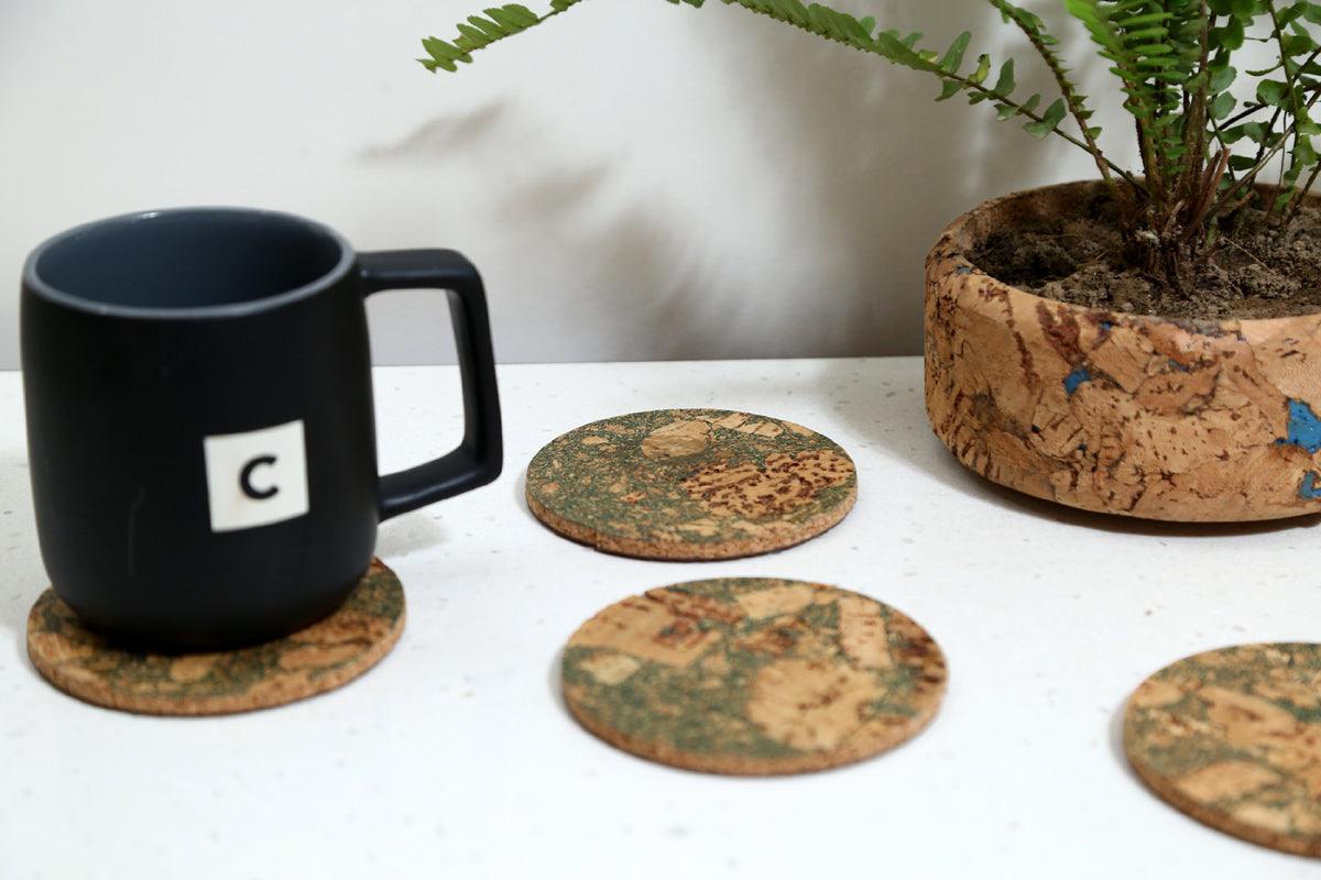 CORK COASTERS-COASTER OLIVE SINGLE SIDE VENEER