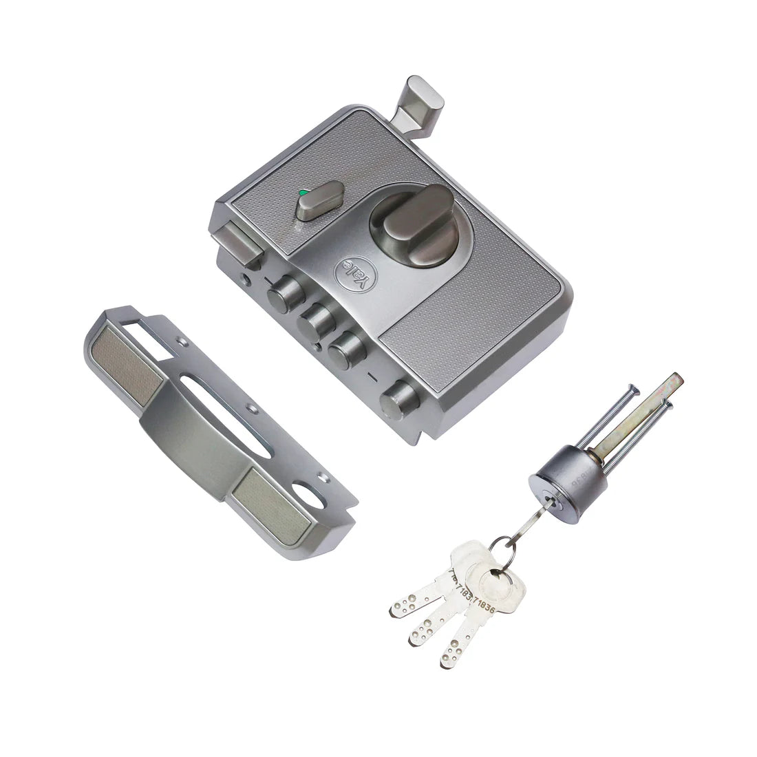 Yale CBR-Cinco 500,Latch & DeadBolt Main Door Lock, Knob Inside, Silver