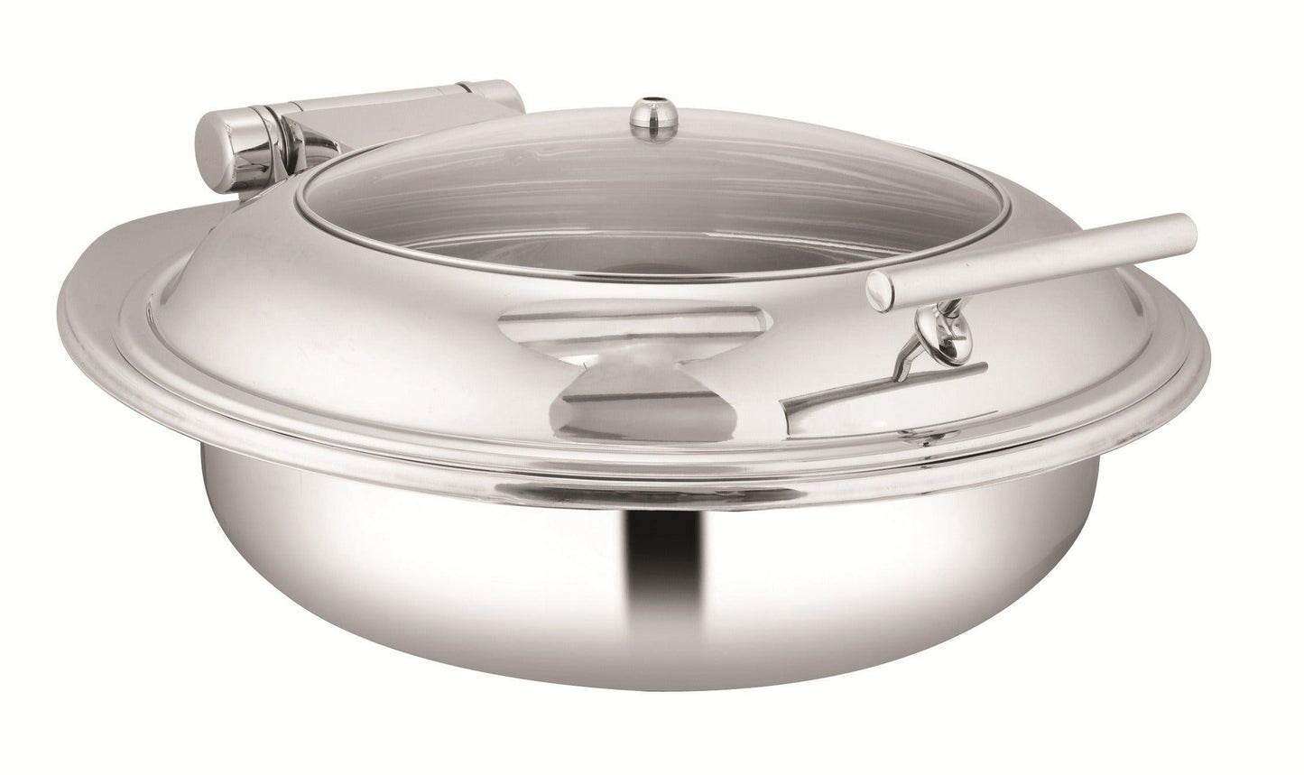 Chafing Dishes - Round Half Glass Lid Induction Top Chafer - 7 Litres (Code: CD02)