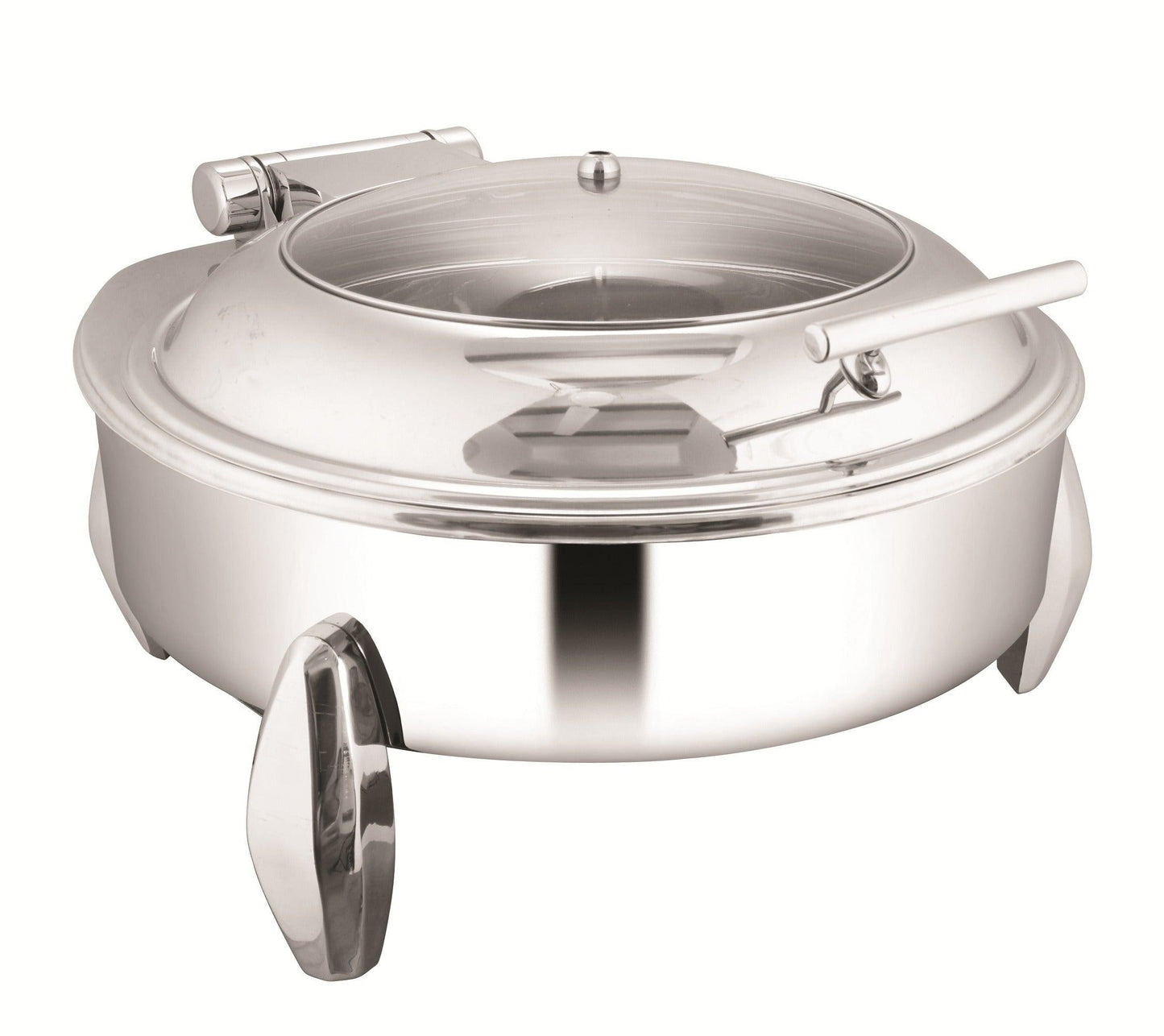 Chafing Dish - Round Half Glass Lid Chafer with Stand - 7 Litres (Code: CD04)