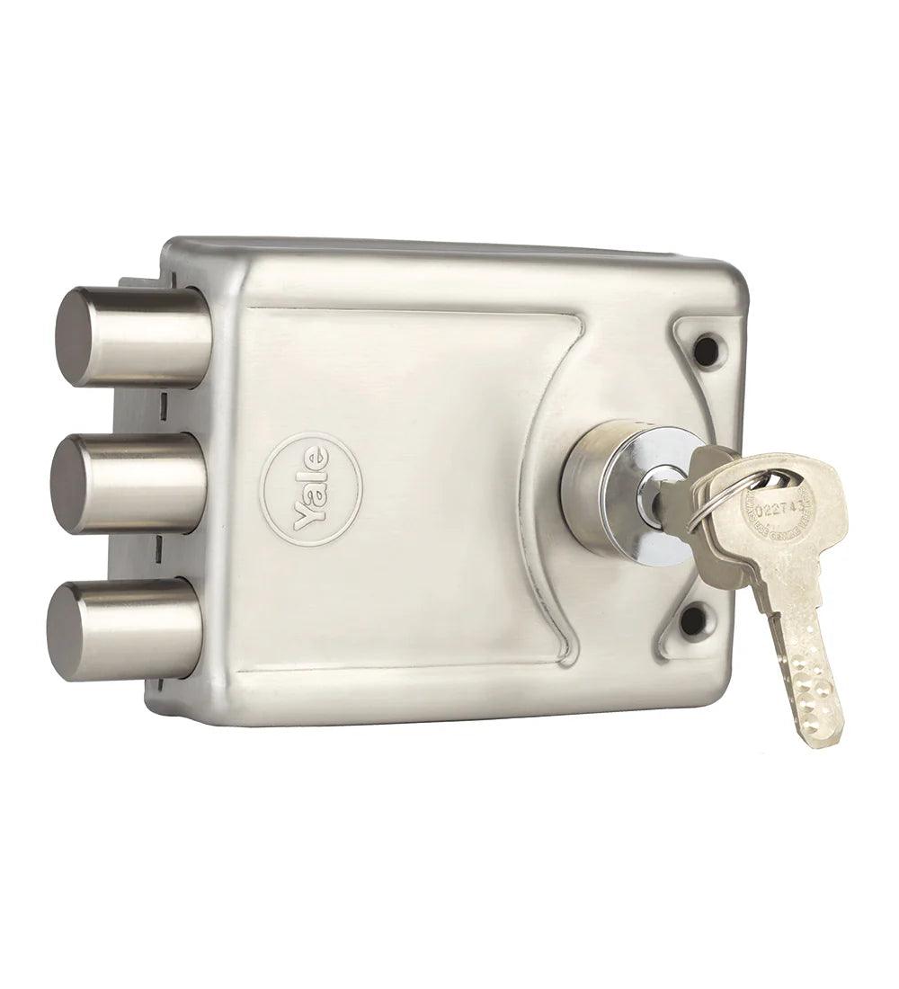 Yale RL1000 3B DC DK, Main door RIM Lock, Dimple Key, Silver