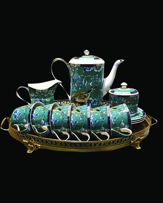 Gentle Blue Bird Tea Set