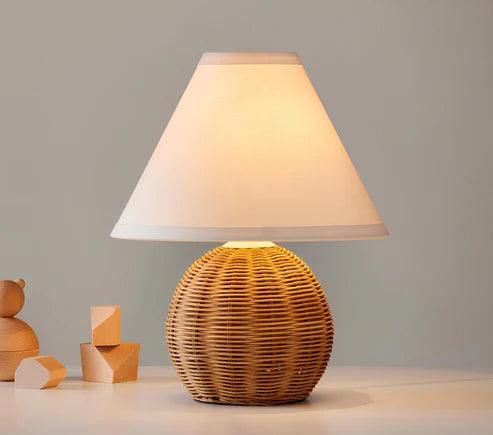 Rattan Table lamp for Living room | Bamboo Bedside table lamp | Cane Table lamp -Taara